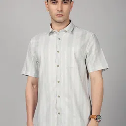 Chennis Vertical Striped Spread Collar Cotton Slim Fit Casual Shirt-picture-14