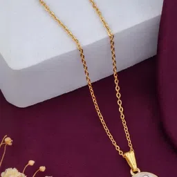 SZN Set Of 2 Gold-Plated Floral Shaped Pendants With Chains image 3