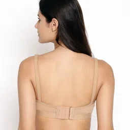 Bella Mama Cotton Elastane Anti-bacterial Nursing Bra - Beige image 3