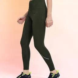 HRX by Hrithik Roshan Women Mid-Rise Cropped Training Tights with Reflective Elements image 2