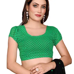 Moda Rapido Polka Dots Printed Half and Half Saree image 2