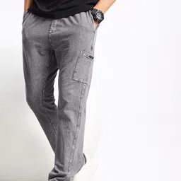 Aeropostale Men Relaxed Fit Washed Effect Pure Cotton Track Pants-image-49
