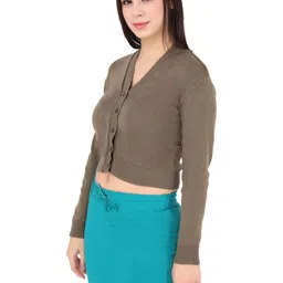 FEMULA Women V-Neck Full Sleeves Woollen Blouse Top image 5