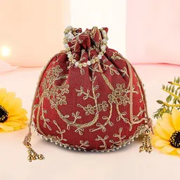 Kuber Industries Set Of 3 Embroidered Potli Clutch image 2