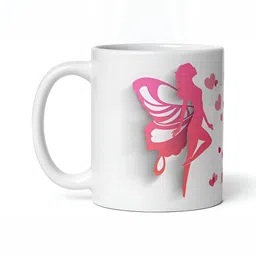 Mr UVD White & Pink Graphic Printed Ceramic Glossy Mugs 350 ml image 4
