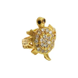 R G MART Unisex Gold-Plated Zircon Studded Finger Ring image 4