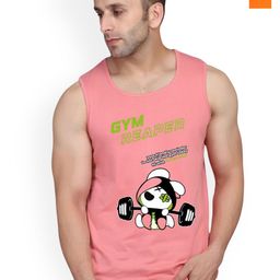 SLOWLORIS Men Pack of 2 Peach & Orange Cotton Graphic Printed Innerwear Vest-picture-48