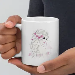 Mr UVD White Graphic Printed Ceramic Glossy Mug 350 ml image 5