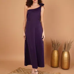 DODO & MOA Women One Shoulder Fit-Flare Midi Dress-picture-34