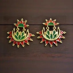 SHREEVARAM Women Floral Studs Earrings-picture-17