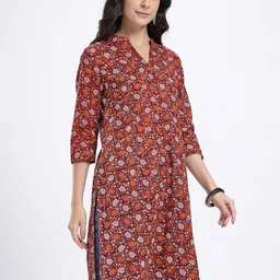 Anouk Rustic Floral Printed Mandarin Collar Pure Cotton Kurta-picture-16
