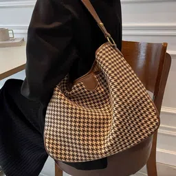 StyleCast Women Checked Structured Shoulder Bag image 2