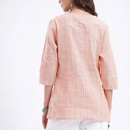 Anouk Rustic Striped V-Neck Straight Kurti image 5