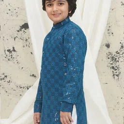 Aj DEZInES Boys Geometric Embroidered Sequinned Kurta image 5