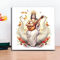 OLIVE TREE White & Beige Religious Wooden Framed Canvas Painting Wall Art image 1