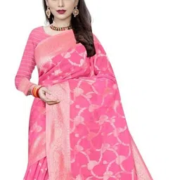 Moda Rapido Woven Design Pure Cotton Saree With Blouse Piece image 2