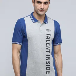 MaverIQ Colourblocked Polo Collar Cotton T-Shirt-picture-10