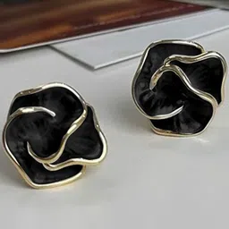 FIMBUL Gold Plated Enamelled Floral Studs-image-97