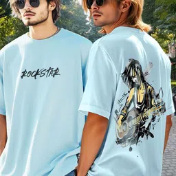 AUSK Typography Printed Round Neck Cotton Oversized T-shirt image 5