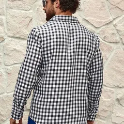 Metronaut Men Classic Gingham Checks Checked Casual Shirt image 4