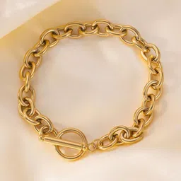MYKI Stainless Steel Gold-Plated Anti-Tarnish Chunky Link Bracelet image 4