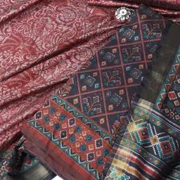 Meena Bazaar Ethnic Motifs Printed Unstitched Dress Material image 3