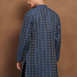 Melange by Lifestyle Men Band Collar Printed Kurta image 3