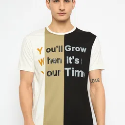 Duke Men Colourblocked Round Neck Cotton T-shirt-image-81
