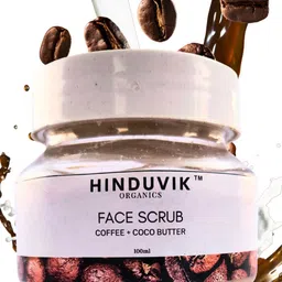 HINDUVIK Organic Coffee Face Scrub With Ground Coffee & Cocoa Butter - 100 ml image 3