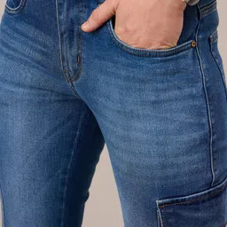 Mast & Harbour Men Smart Slim Fit Mid-Rise Light Fade Stretchable Jeans image 2