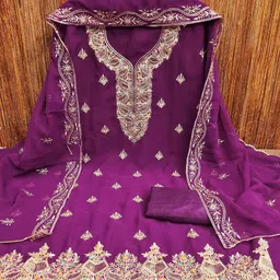 LeeliPeeri Designer Embroidered Unstitched Dress Material image 2