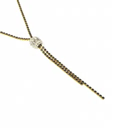KPOP Gold-Plated Stone Studded Minimal Necklace image 2
