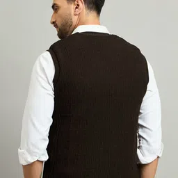 Duke Men Pack Of 2 Geometric Self Design V-Neck Sweater Vest image 2