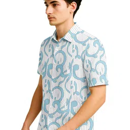 BULLMER Printed Spread Collar Regular Fit Casual Shirt image 4