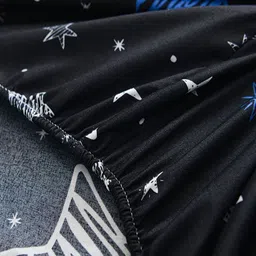 JC HOME Black & Blue Geometric 140 TC Fitted Double King Bedsheet Set-1.8 m x 2 m image 4