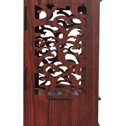 1ST TIME Brown Textured Wooden Sighasan Home Temple image 2