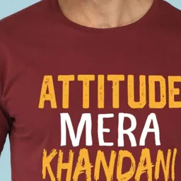 NOBLE HUSTLE Men Typography Printed Round Neck Cotton T-shirt image 3