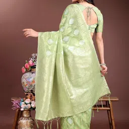 HERE&NOW Woven Design Zari Pure Cotton Saree image 2