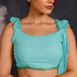 KALINI Floral Printed Saree With Blouse Piece image 3