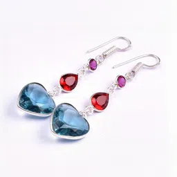 AAR Jewels Silver-Plated German Silver Citrine Drop Earrings-image-79