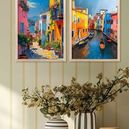 Kotart Brown & Blue 2 Pieces Modern Wooden Wall Arts-picture-25