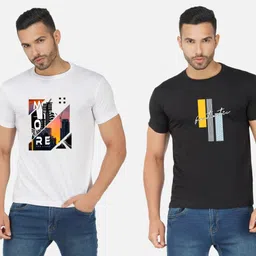 GLOBAL NOMAD Men 2 Printed Bio Finish Applique T-shirt-picture-49