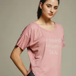 MKH Elevated Essentials Typography Printed Round Neck Relaxed Fit T-shirt image 4