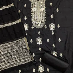 MANVAA Embroidered Unstitched Dress Material image 4