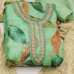 Ishin Embroidered Organza Unstitched Dress Material-picture-32