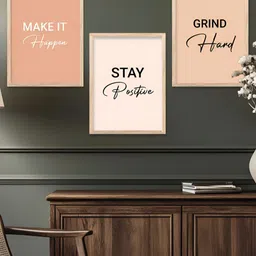 Kotart Brown & Pink 3 Pieces Wooden Abstract Wall Arts image 5