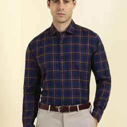 Allen Solly Men Slim Fit Tartan Checks Checked Pure Cotton Formal Shirt-picture-27