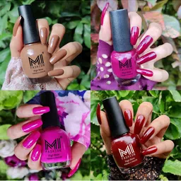 MI FASHION Set Of 4 Ultra High Glass HD 3D Shine Long Lasting Nail Polish 15ml-picture-37