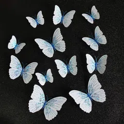 Jaamso Royals Blue12 Pcs 3D Magnet Butterfly Self Adhesive Home Dcor Wall Sticker-image-110