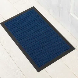 Ariana Navy Blue Textured Anti-Skid Rectangular Doormat-image-12